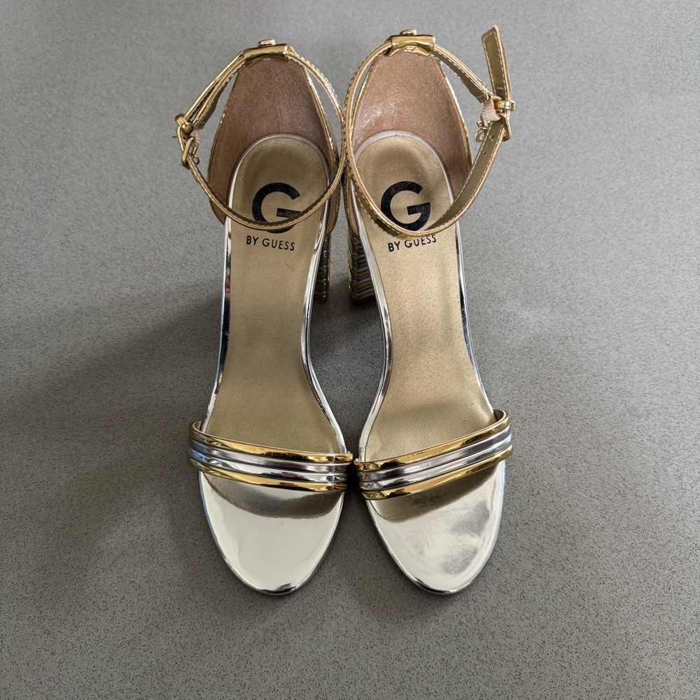 Guess Silver and Gold Heels - Picture 2 of 9
